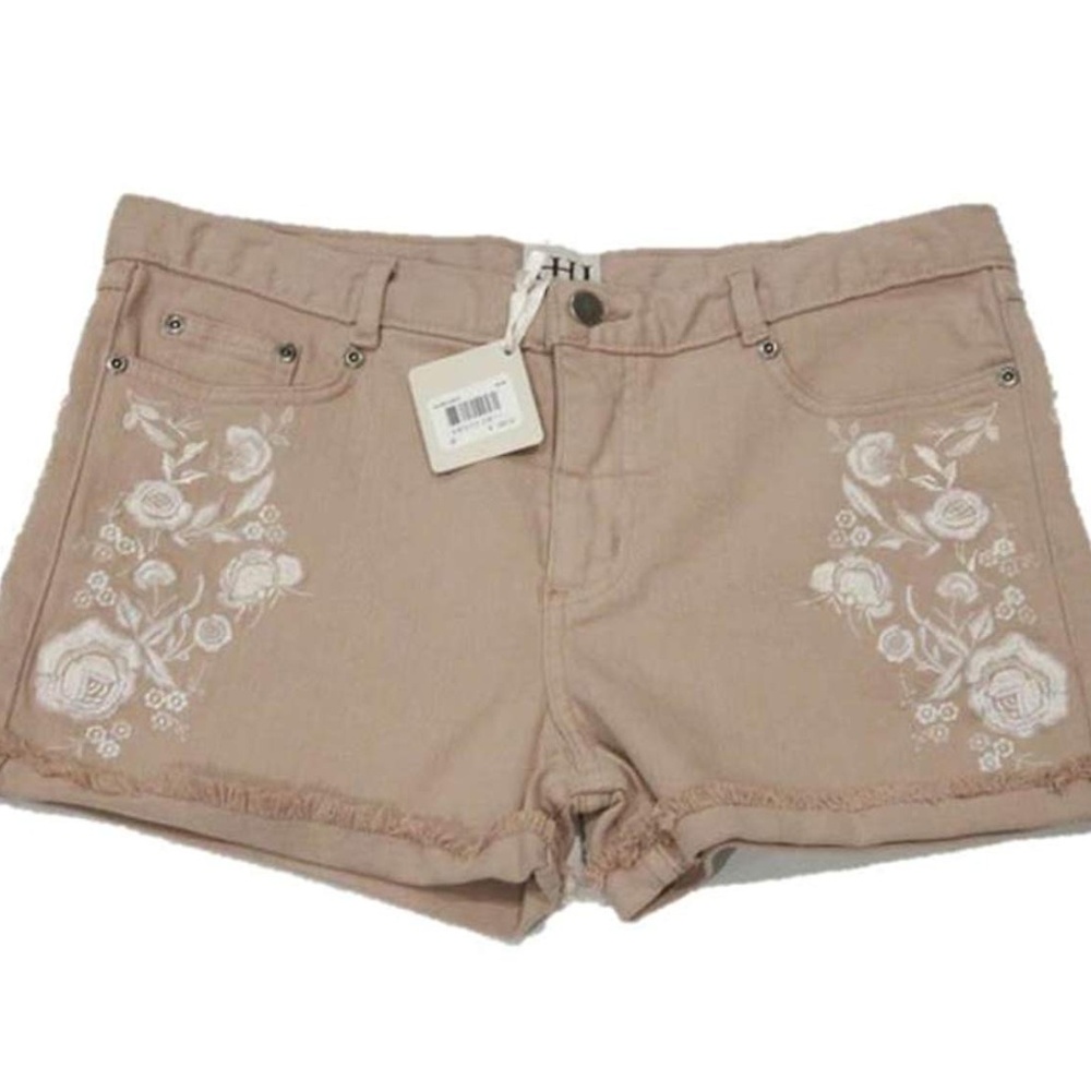 Haute Hippie Women's Floral Cut Offs Nude 29
